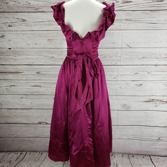 Gunne Sax by Jessica McClintock Magenta Victorian Formal Prom Dress Size 5 - Picture 12 of 16